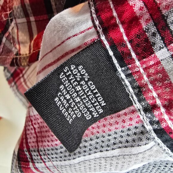 BKE Shirt Mens 2XL Red Pearl Snap Plaid Western Athletic Fit Casual Cowboy 1518 - Picture 8 of 9